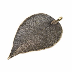  Antique Bronze Natural Leaf Pendant