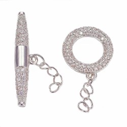 Cubic Zirconia Toggle Clasp