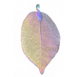 Electroplated  Natural Leaf Pendant