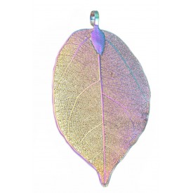 Electroplated  Natural Leaf Pendant