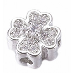 Real Platinum plated Flower Bead