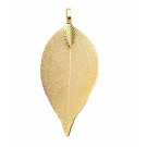 Brass Plated Natural Leaf Pendant