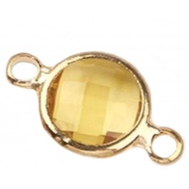 Faceted Flat Round Glass Link
