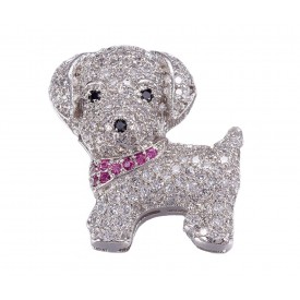 Dog Cubic Zirconia Pendant